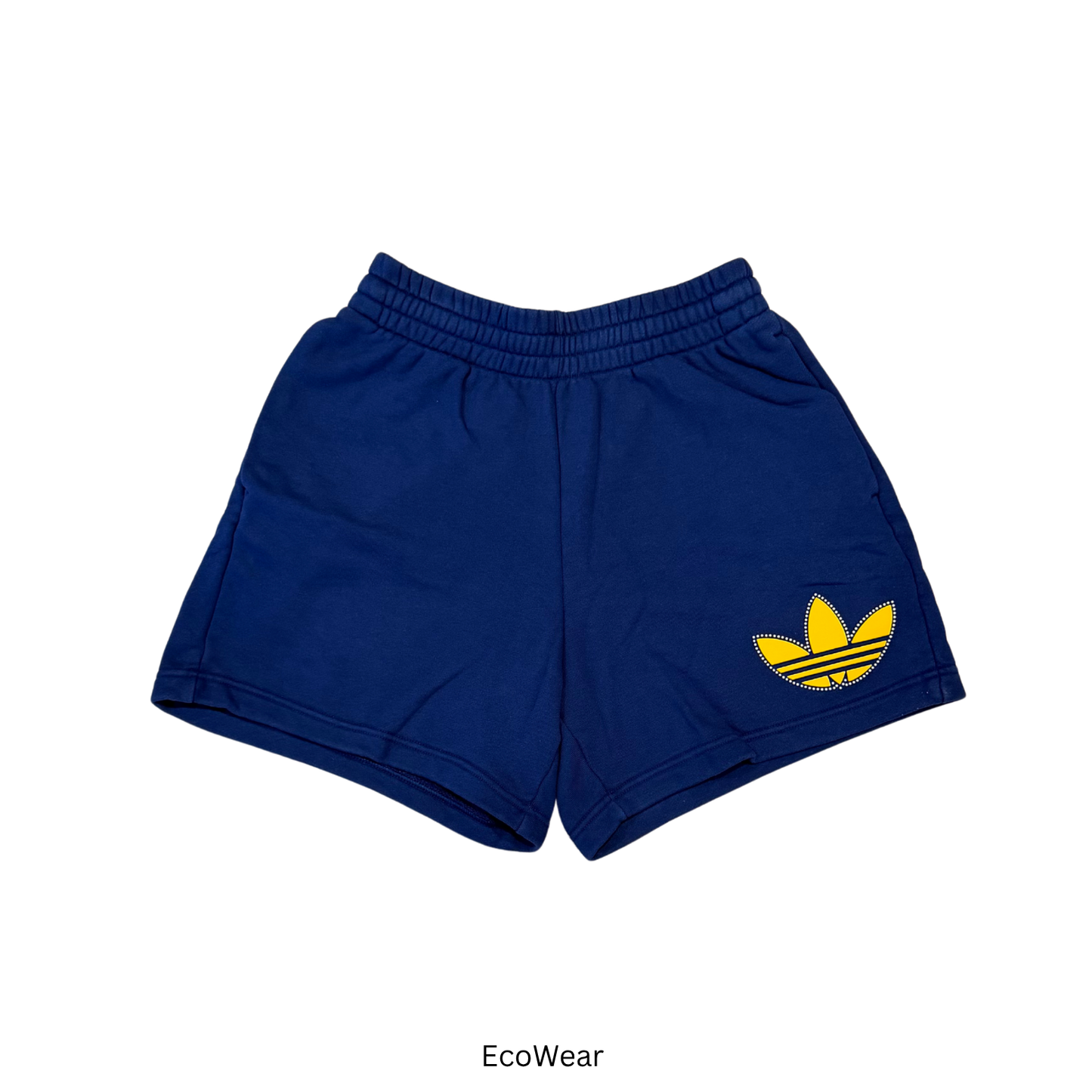 adidas Originals Navy Shorts with Yellow Trefoil Logo