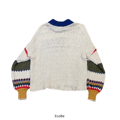 Handcrafted-Style Colorful Knit Sweater