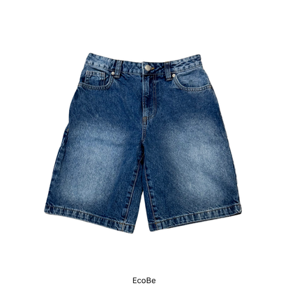 Classic Blue Denim Mid-Length Shorts
