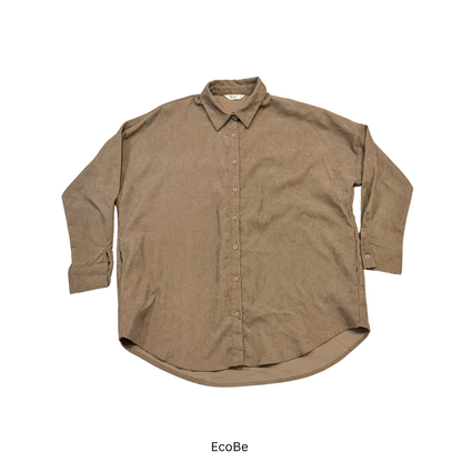 Brown Oversized Button-Up Shirt
