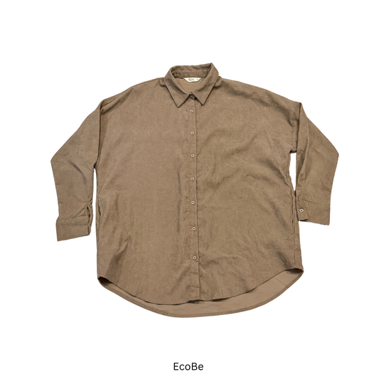 Brown Oversized Button-Up Shirt