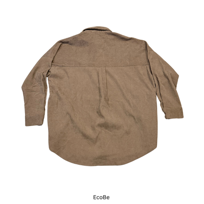 Brown Oversized Button-Up Shirt