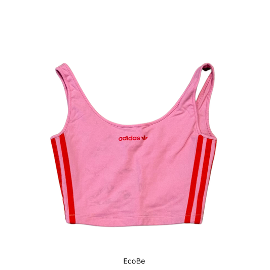 adidas Originals Pink Crop Tank Top – 3-Stripes Logo
